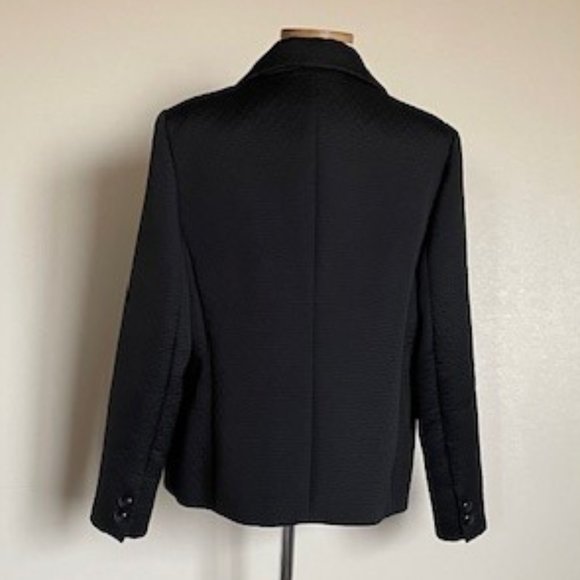 Casual Corner Annex Woman 16W Lined Black Textured Classic Dressy Coat Jacket - Picture 3 of 5